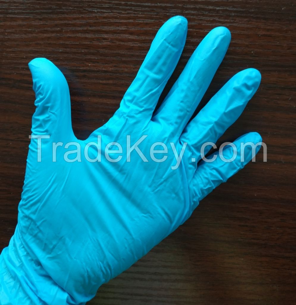 Disposable powder free medical chemical resistant examination cut resistant work nitrile glove