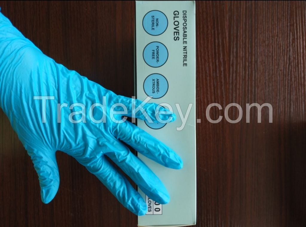 Disposable powder free medical chemical resistant examination cut resistant work nitrile glove