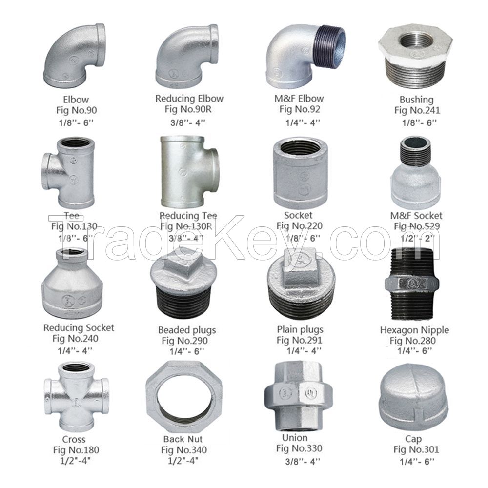Malleable Iron Threaded Fittings of Lining Plastic for Water Supply -45 Elbow