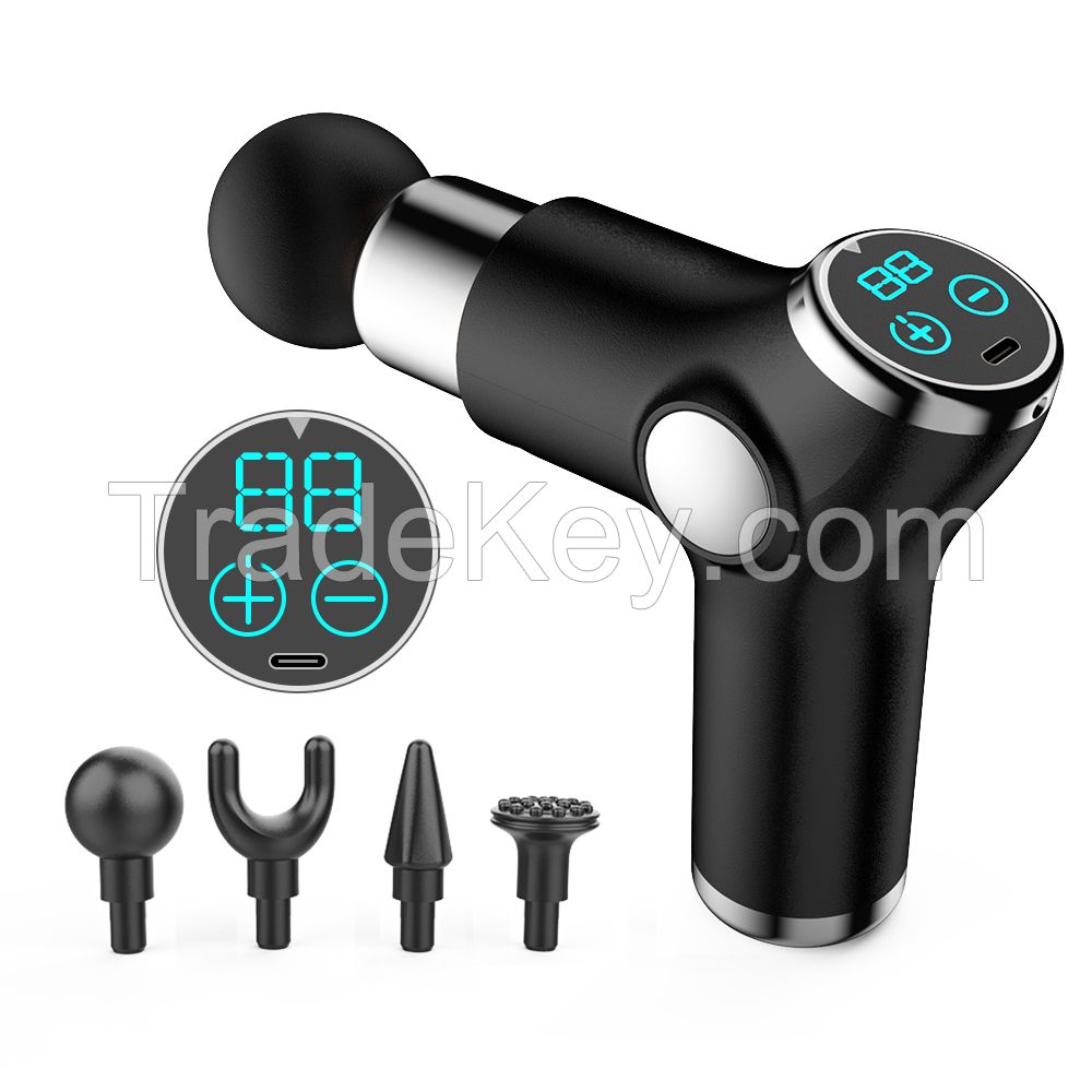 Wholesale TAKROL 32 Speed Massage Gun Mini LCD Display Electric Massager Deep Muscle Massage Fascia Guns For Body And Neck