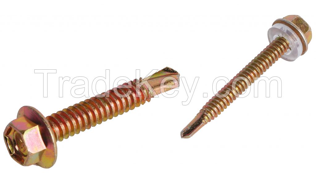 Hexagenal Head Drilling Screws with Washers Drilling Screws