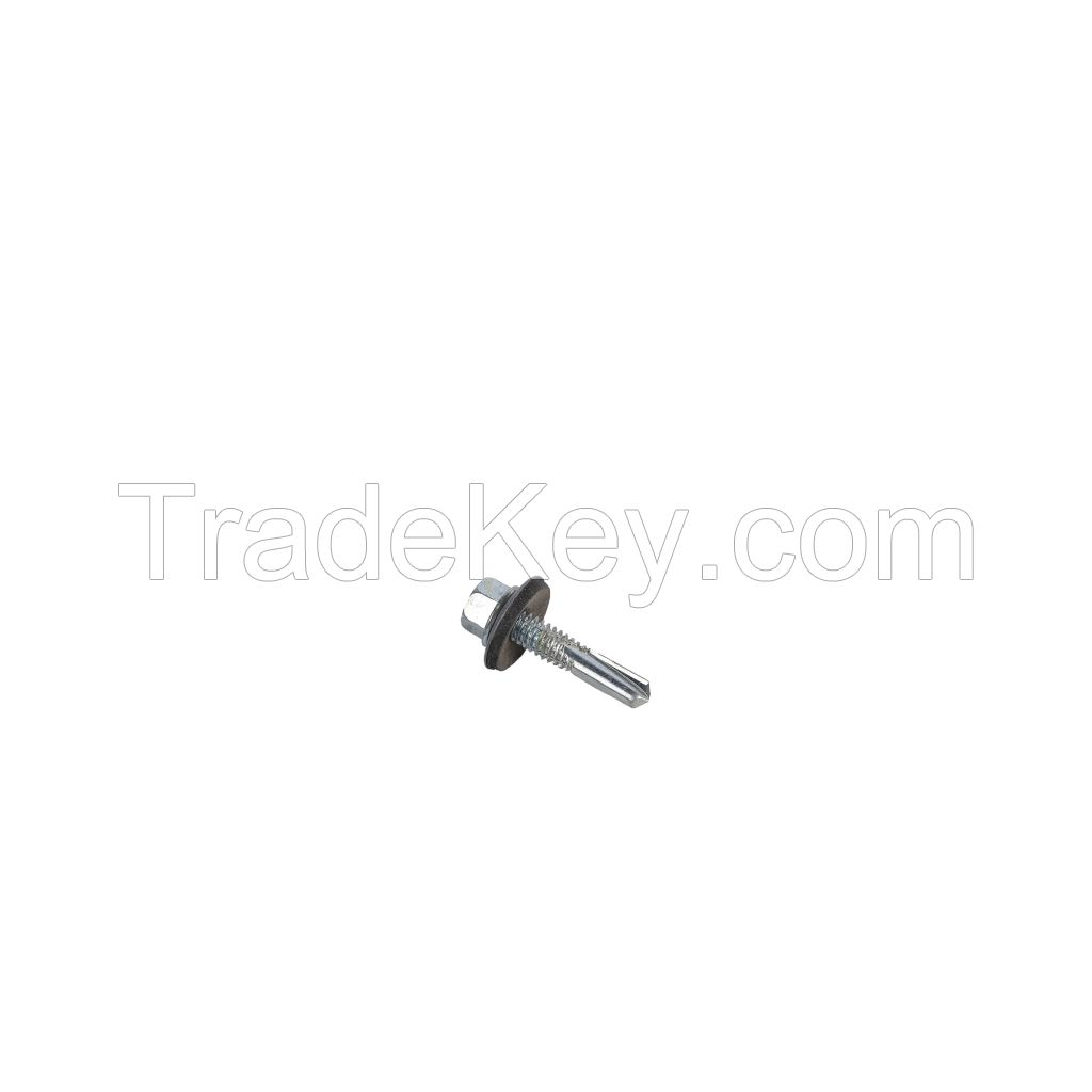 Factory manufacture hex washer head self drilling screw for roof building 5#point