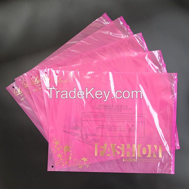 Custom Logo Plastic Packaging Zipper Bag For Clothing Manufacturer