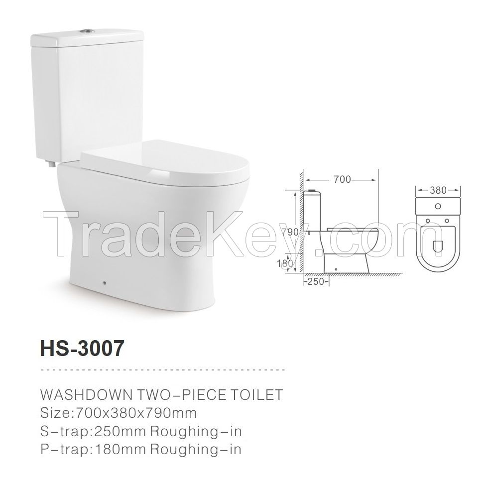 HS-1215A washdown two-piece toilet modern design