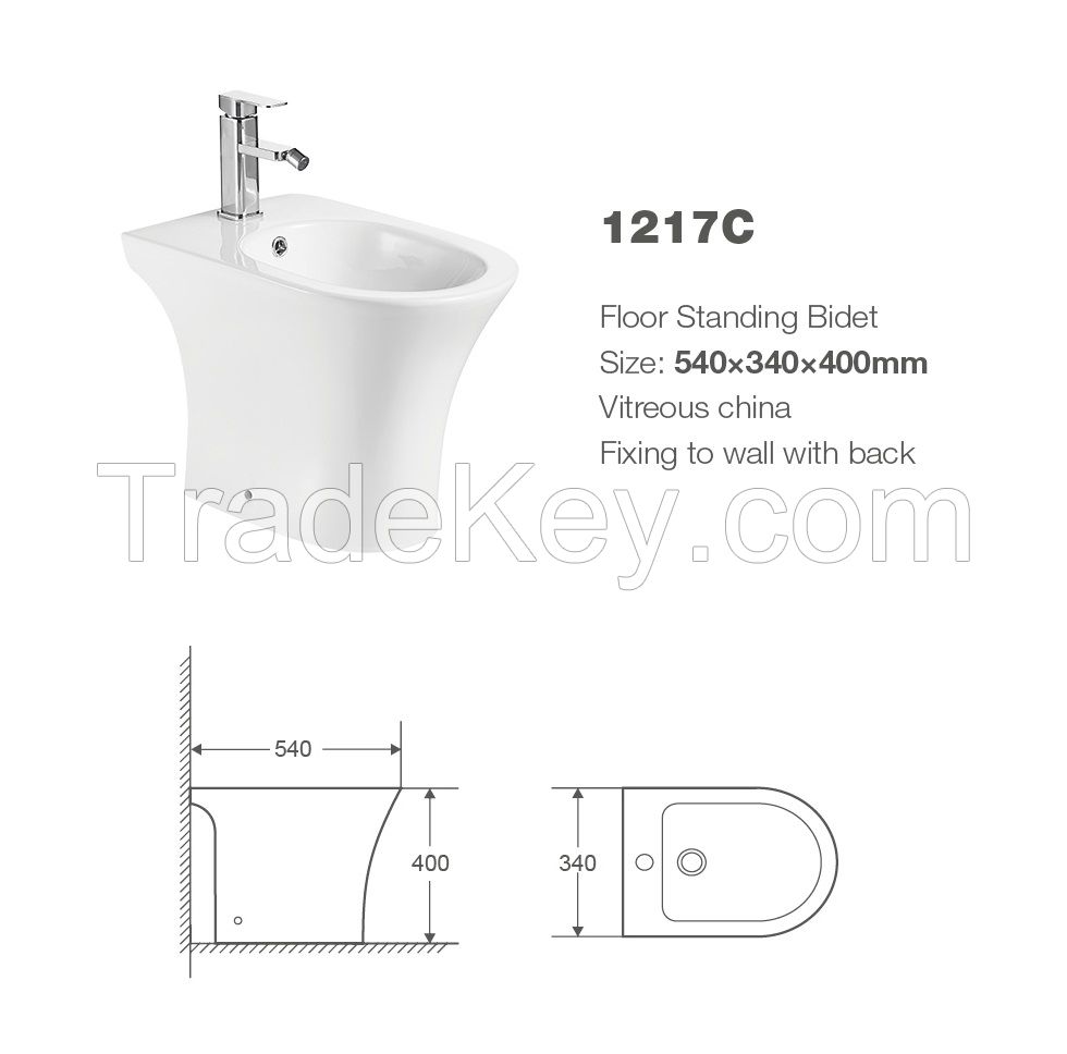 1217A series bathroom set wall hung toilet