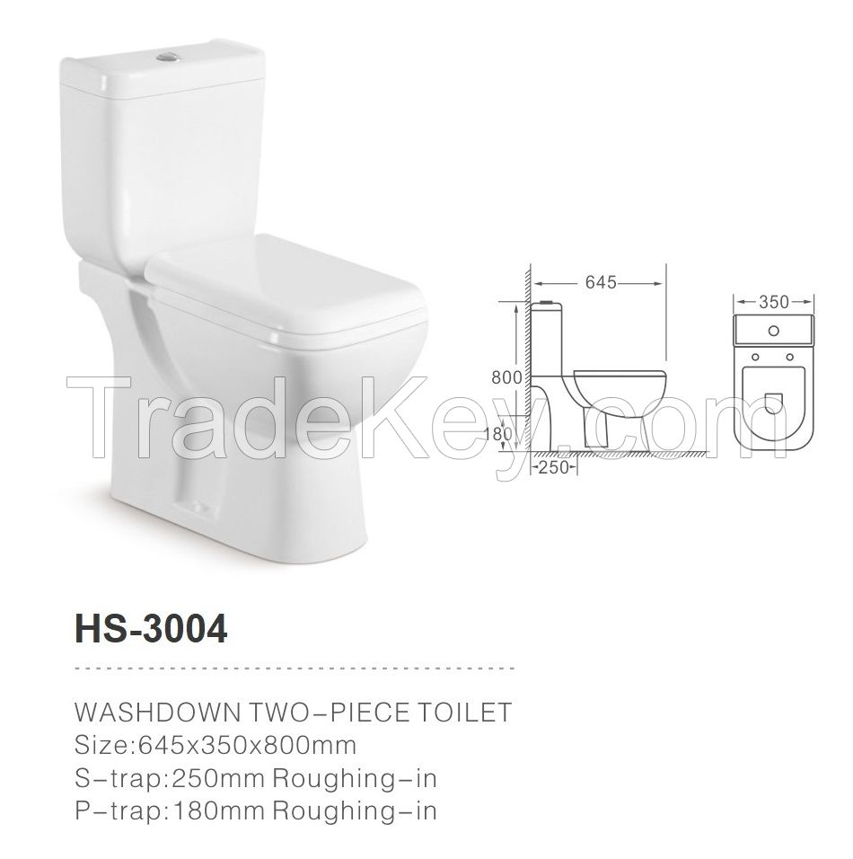 HS-1215A washdown two-piece toilet modern design