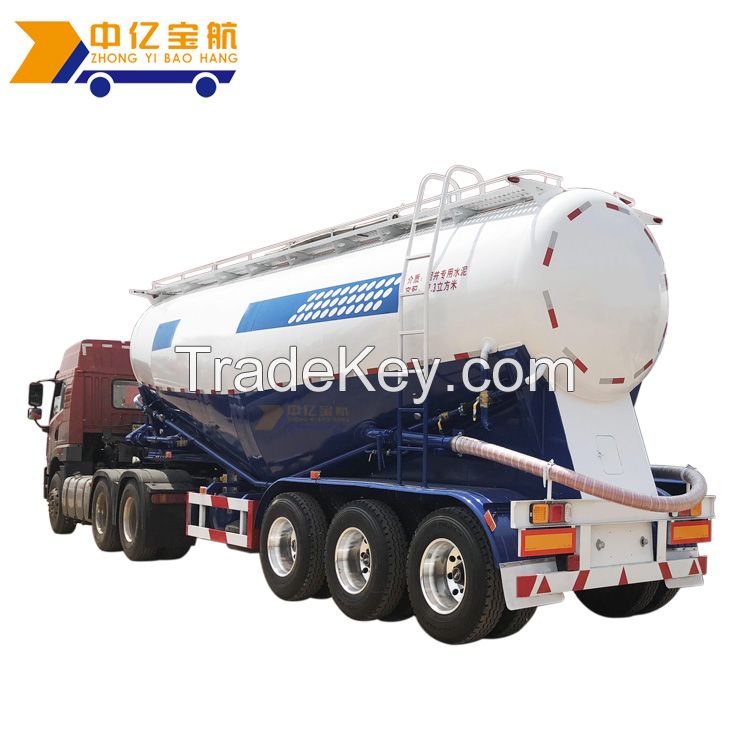 Coal Fly Ash Bulk Cement Flour Transport Powder Tank Semi Trailer Capacity 50t for Mixer Truck