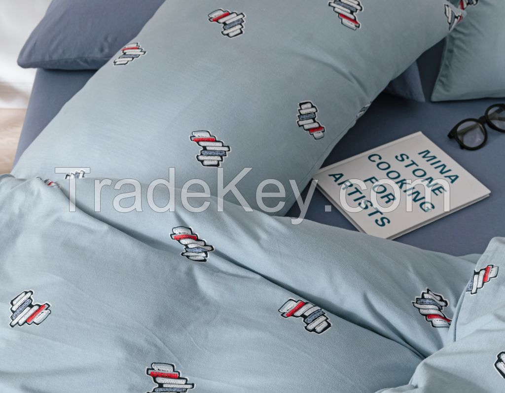 Duvet Cover Set--Cotton Jersey Knitted