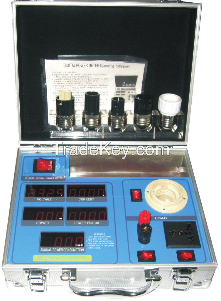 AC LED CFL lights power PF voltage power meter 