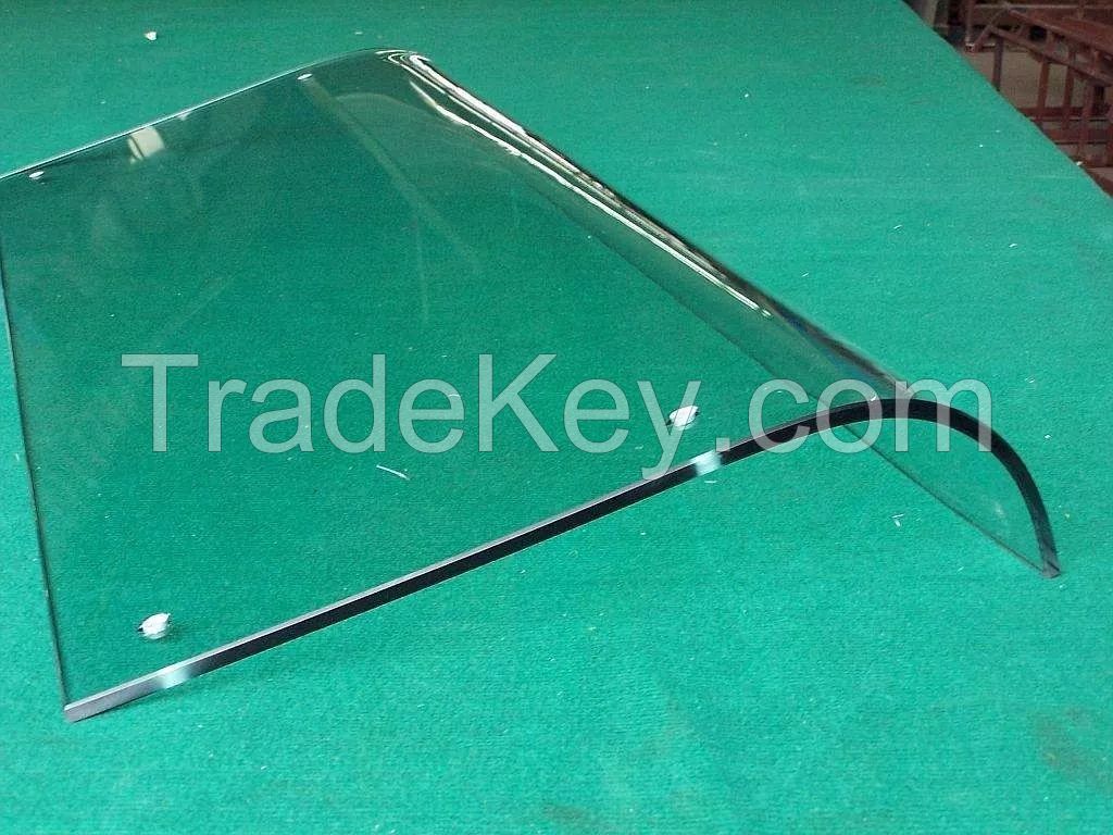 5-12mm Clear Bent Toughened Building Curved Glass