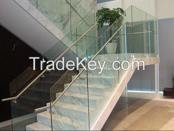 24.52mm Curved Toughened Glass with Edge Sealed for Glass Fence