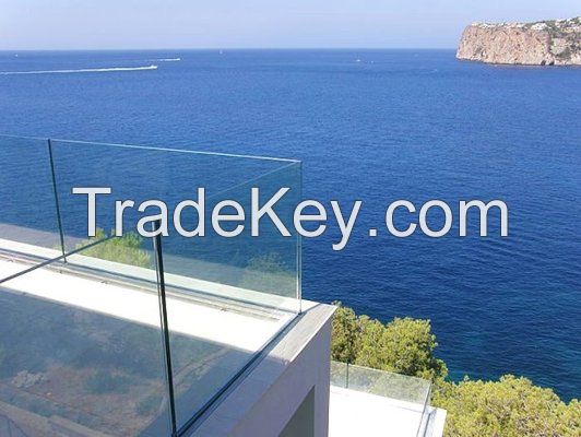 4-19mm Flat/Curved Tempered Glass for Pool Fence, Glass Table Top, Shower Door