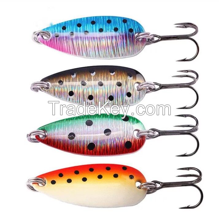 7g 14g 25g Dotted spoon fishing lures spinnerbait with VMC hooks Jiggi