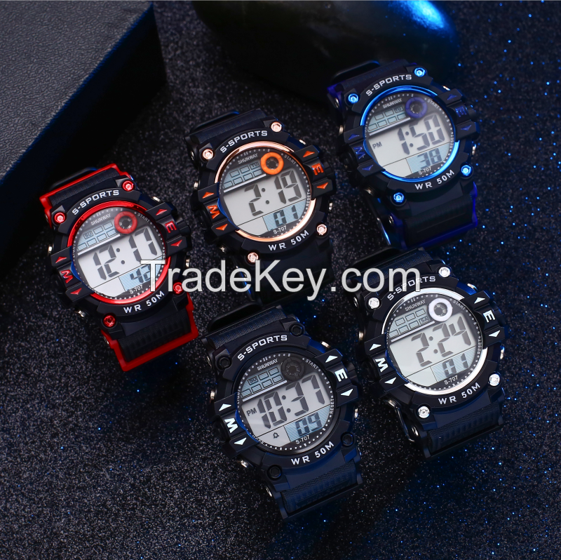 Waterproof luminous watch, multi-function electronic watch, student outdoor sports fashion trend watch hot sale