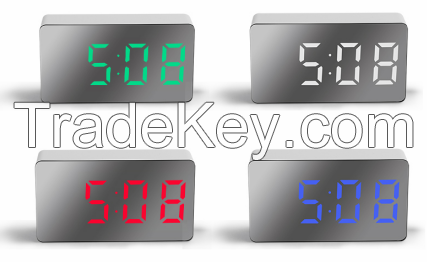 Multifunctional LED mirror portable mini alarm clock