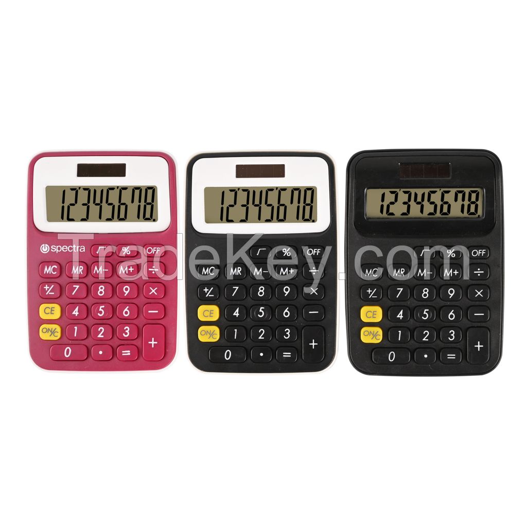 8-digit compact multi-color calculator, a good companion for study and work