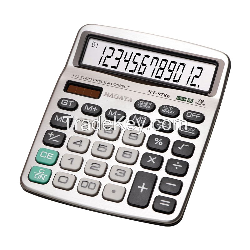 12-digit Large-screen Aluminum Calculator Office Type Calculator