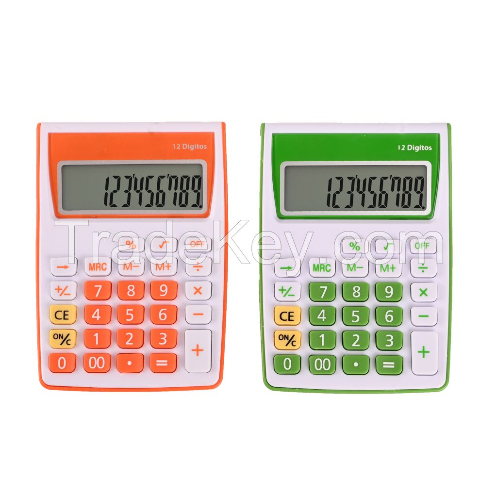 12-digit Rectangular Color Rounded Corner Desktop Calculator For Students And Work