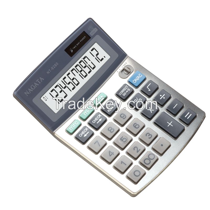 Desktop calculator, dual power supply, large screen, 12-digit display solar calculator