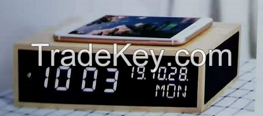 LED perpetual calendar digital electronic alarm clock Wireless charging calendar week desktop clock Advertising customized logo