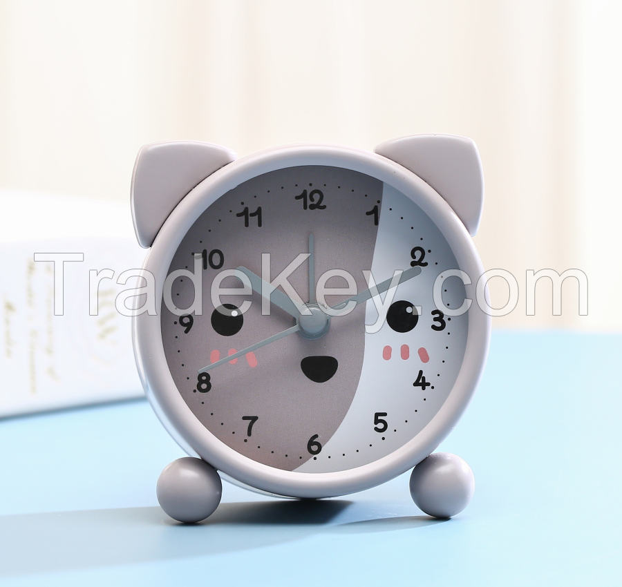 Mini cute silent creative cartoon children's bedroom bedside alarm clock