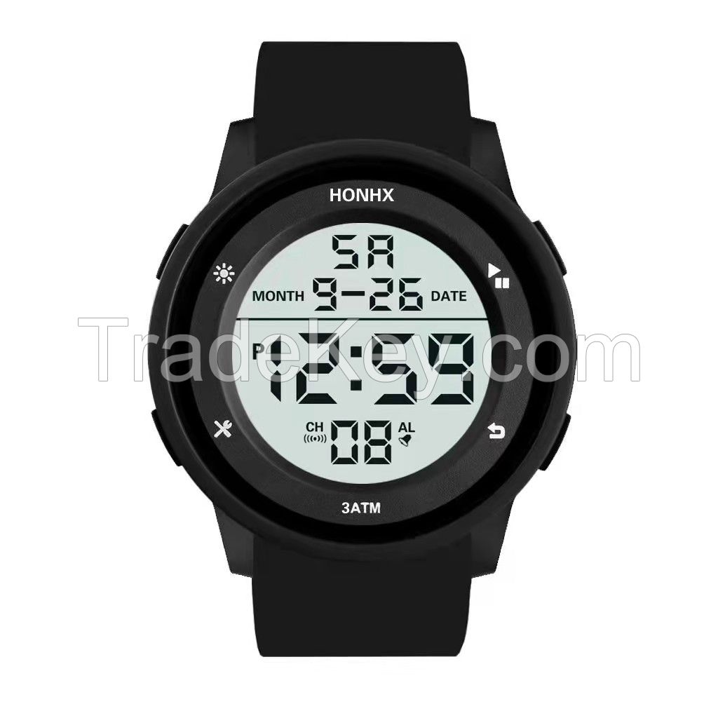 Men Digital Sport Watch LED Screen Outdoor Easy Read Wrist Watches with Alarm Stopwatch Date