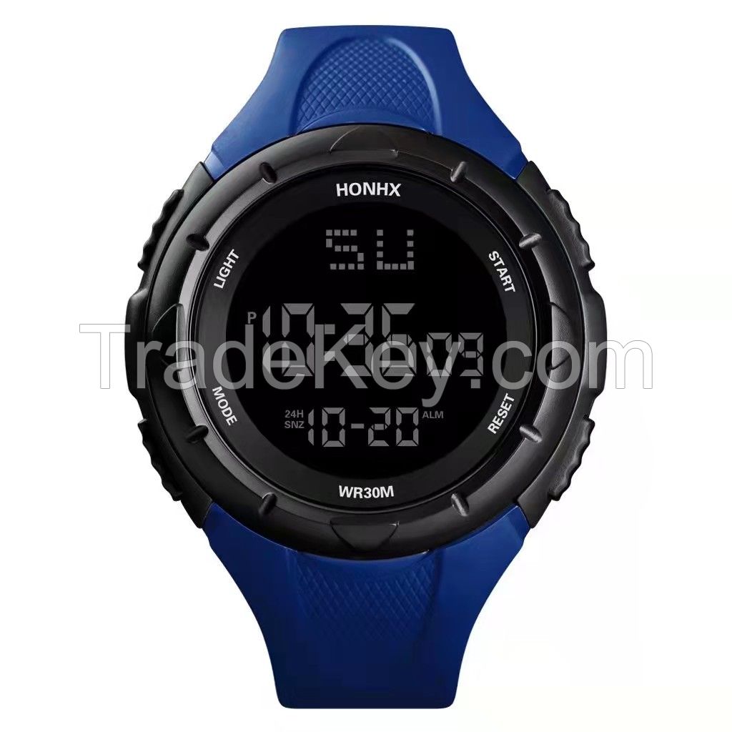 Men Digital Sport Watch LED Screen Outdoor Easy Read Wrist Watches with Alarm Stopwatch Date