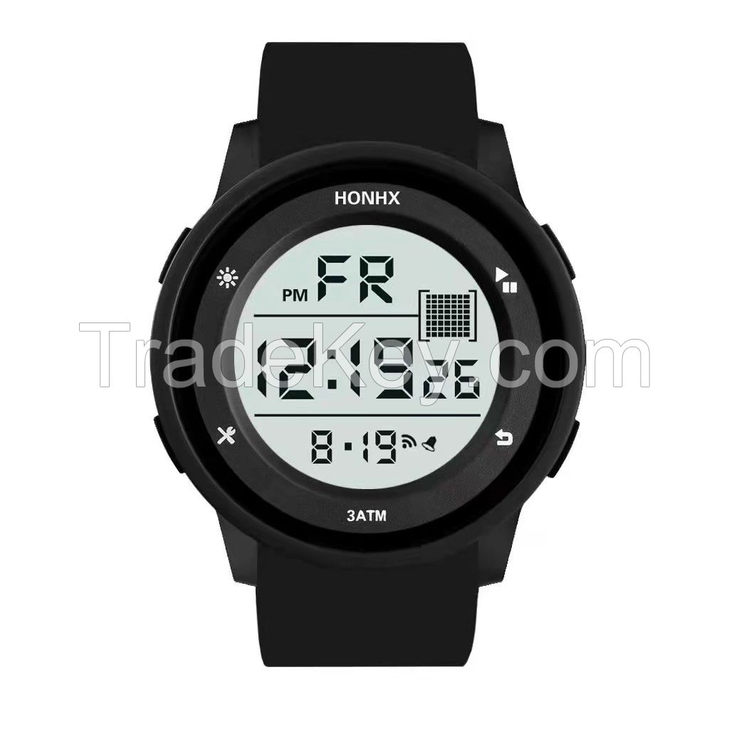 Men Digital Sport Watch LED Screen Outdoor Easy Read Wrist Watches with Alarm Stopwatch Date