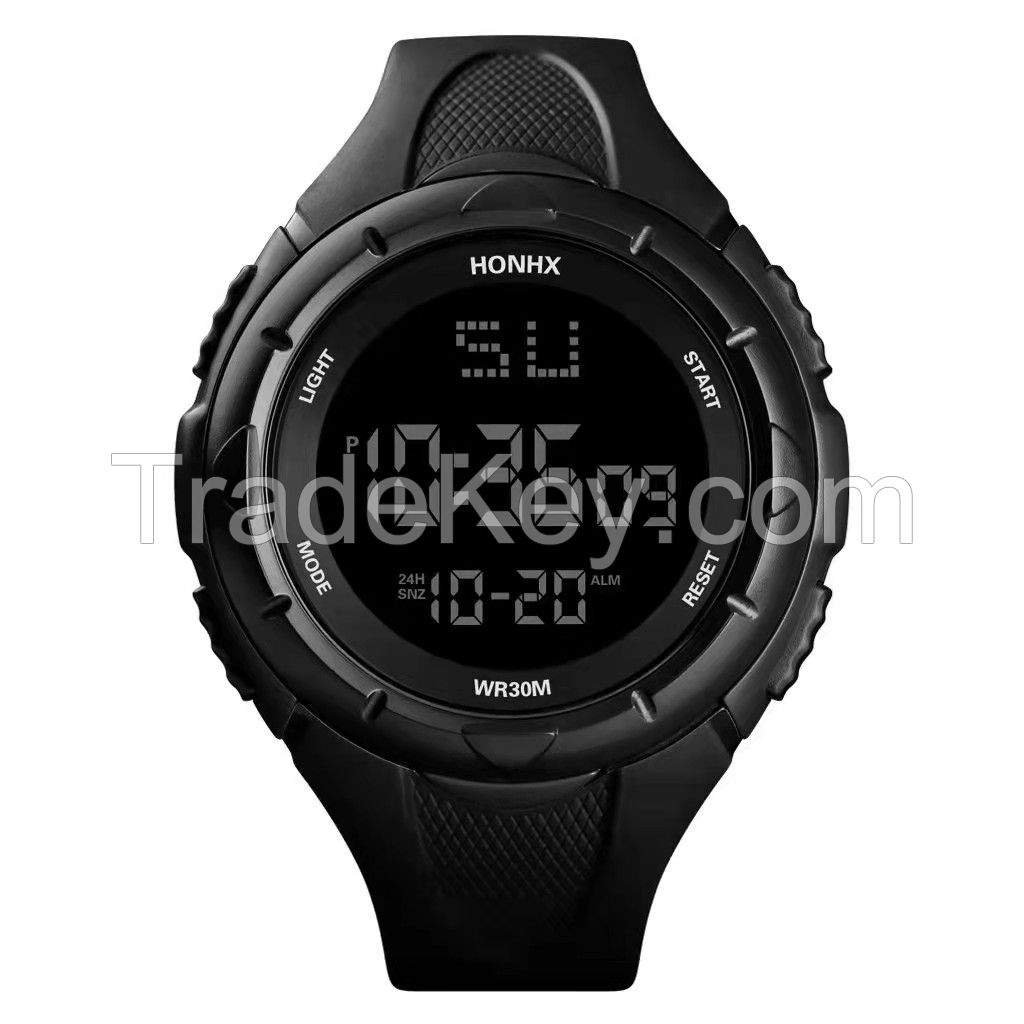 Men Digital Sport Watch LED Screen Outdoor Easy Read Wrist Watches with Alarm Stopwatch Date