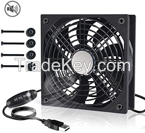 USB fan, 120mm Quiet PC case fan with stand 3 adjustable fan 5V radiator wind speed Quiet case fan 12cm Compatible without slipping