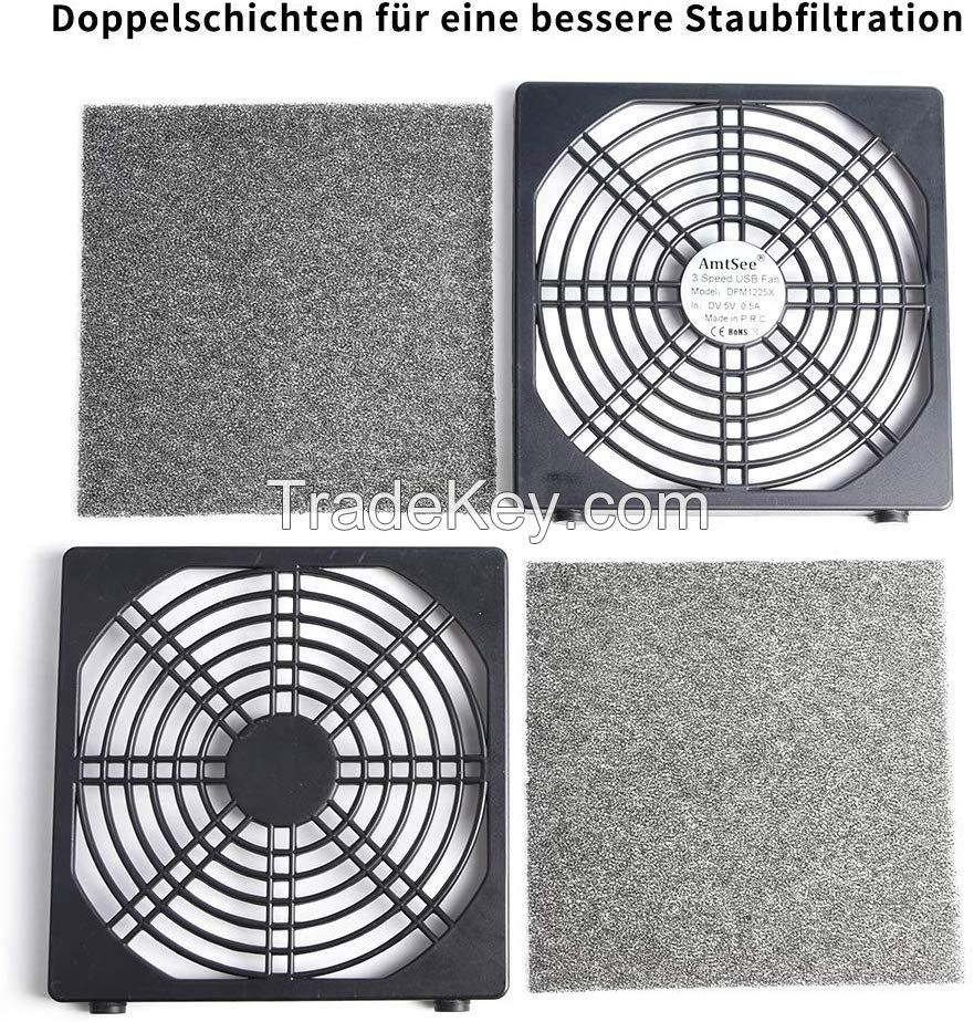 USB Fan 125mm Cooling Fan 3 Adjustable Wind Speed Computer Fan 5V Radiator  Quiet Case Fan 12cm Compatible PC Fan for Computer / PS4 / TV Box / AV Cabinet / Router