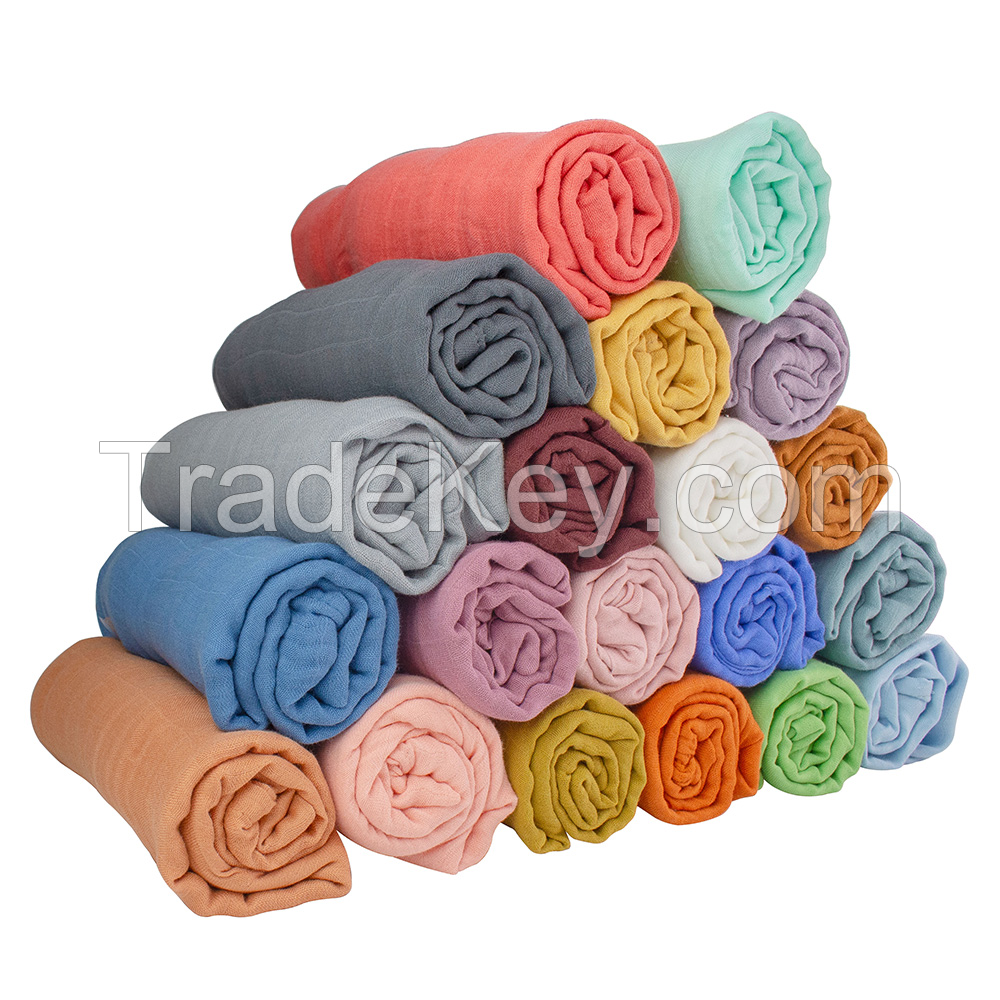 Muslin Bamboo Cotton Baby Blanket 120*120cm Soft Newborn Blankets Bath Gauze Infant Swaddle Wrap Sleepsack Stroller Cover