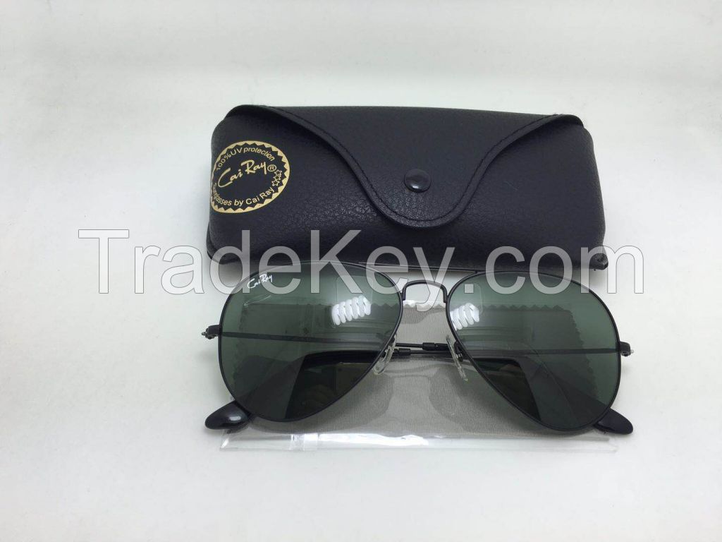 original branded sunglasses Cai Ray aviator 3025 black/G15 UV400 58mm