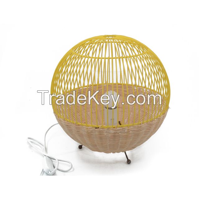Wholesale handmade yellow natural color Woven Bedroom home hotel decor Modern Ceiling Lampshade Rattan Lamp Shade