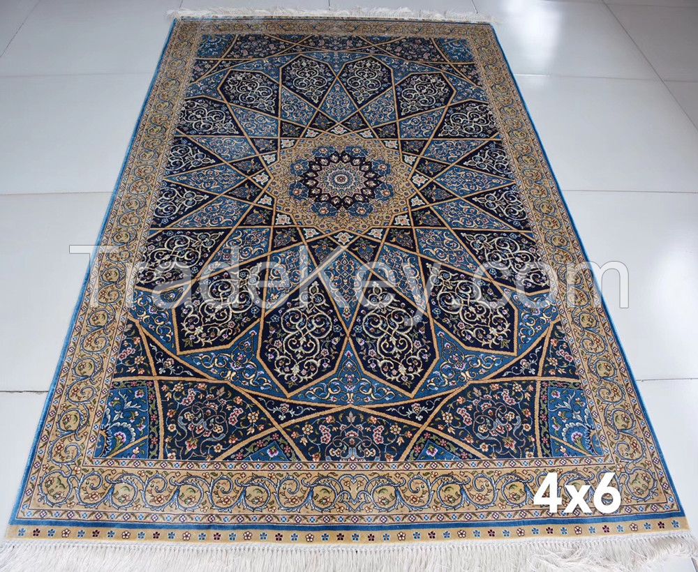 Yamei handmade silk persian carpet and rug for sale