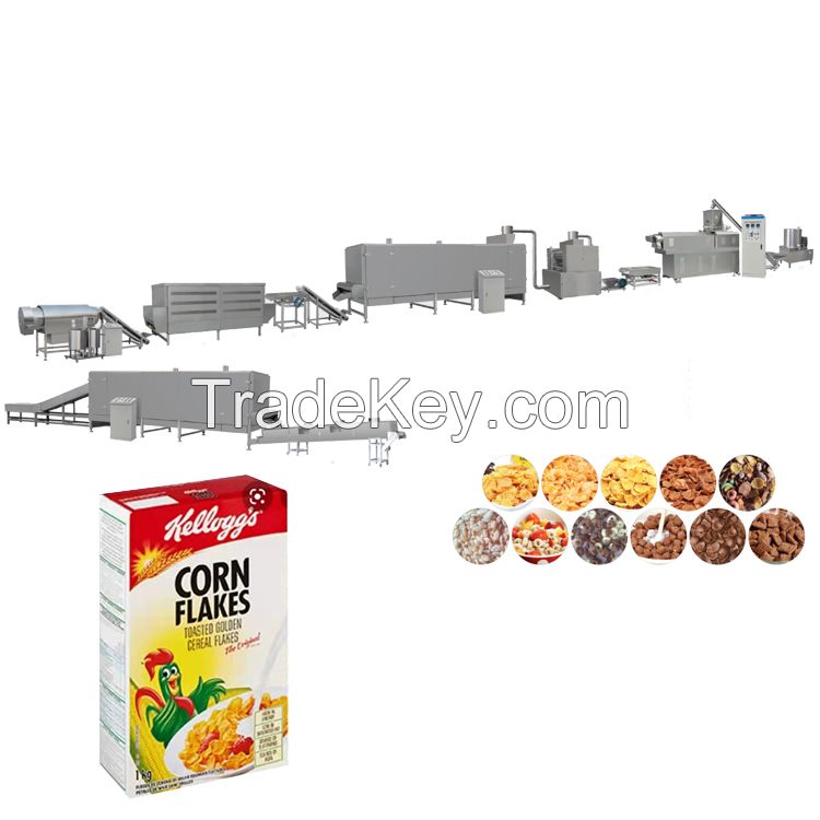 Automatic corn flakes making machine breakfast cereals production line Extruded Cheerios Puffed Cereal Breakfast Machine