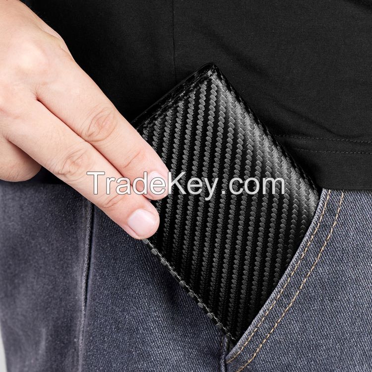 New Microfiber RFID Automatic Business Credit Card Holder Best Selling Personalized Mens Pop Up Case LeatherWallet