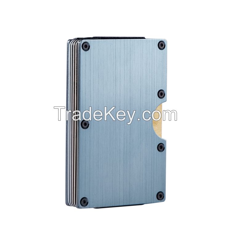 RFID Blocking Aluminum Alloy Card Box Holder Slim Wallet Portable Anti Theft Metal Card Holder