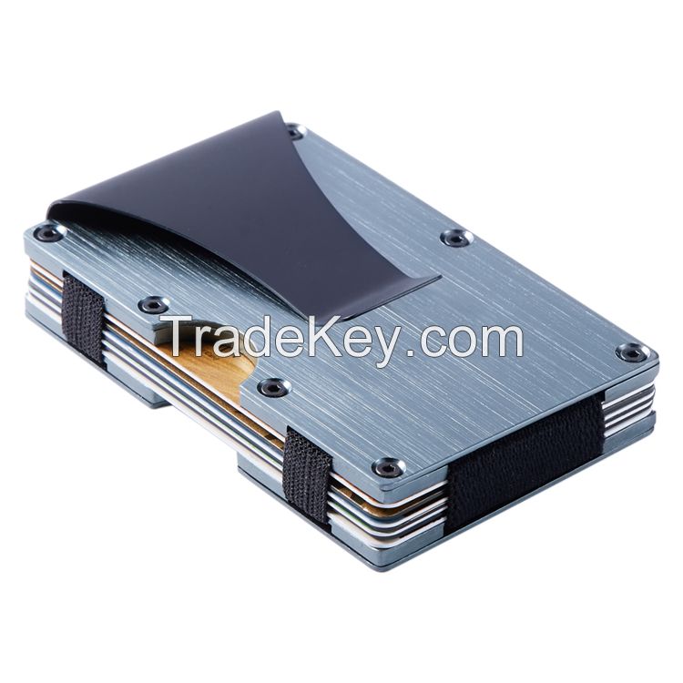 RFID Blocking Aluminum Alloy Card Box Holder Slim Wallet Portable Anti Theft Metal Card Holder