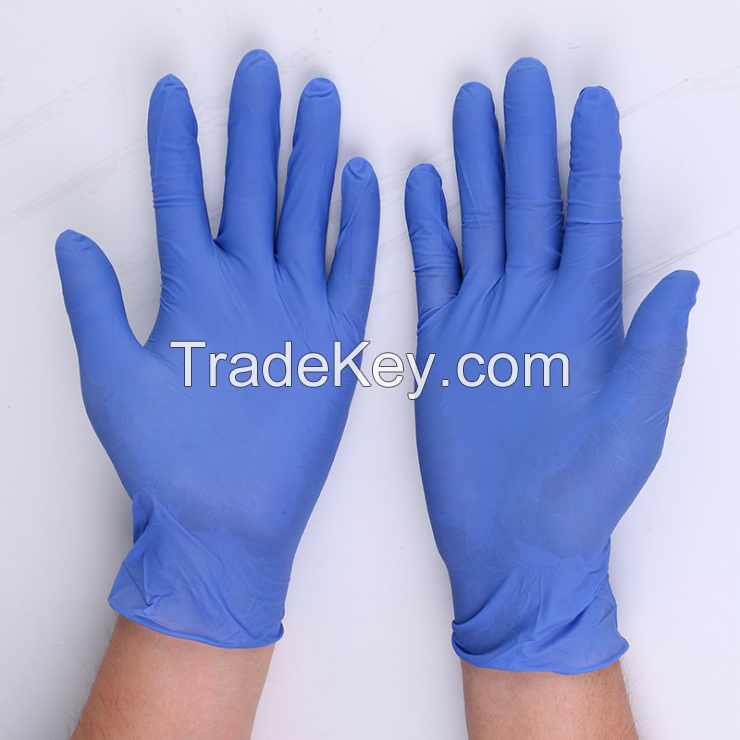 9'disposable nitrile glove blue
