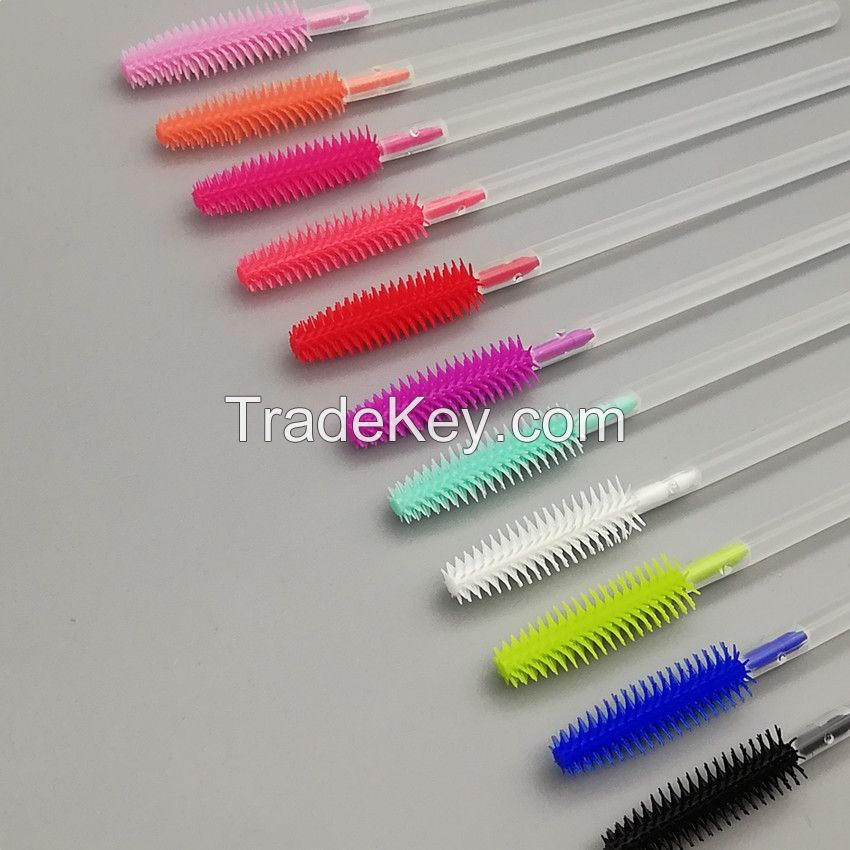 Wholesale Top Quality silicone eyelash brush Eye Lashes Disposable Mascara Wand Eyelash Extension Brushes