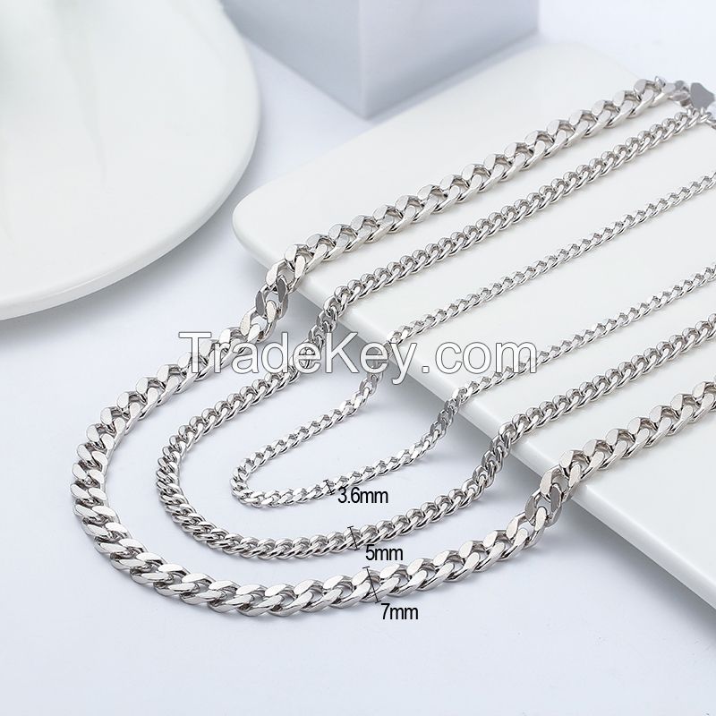 100% 925 sterling silver box ,cable, side ,snake ,paperclip ,figaro,cuba chains ,