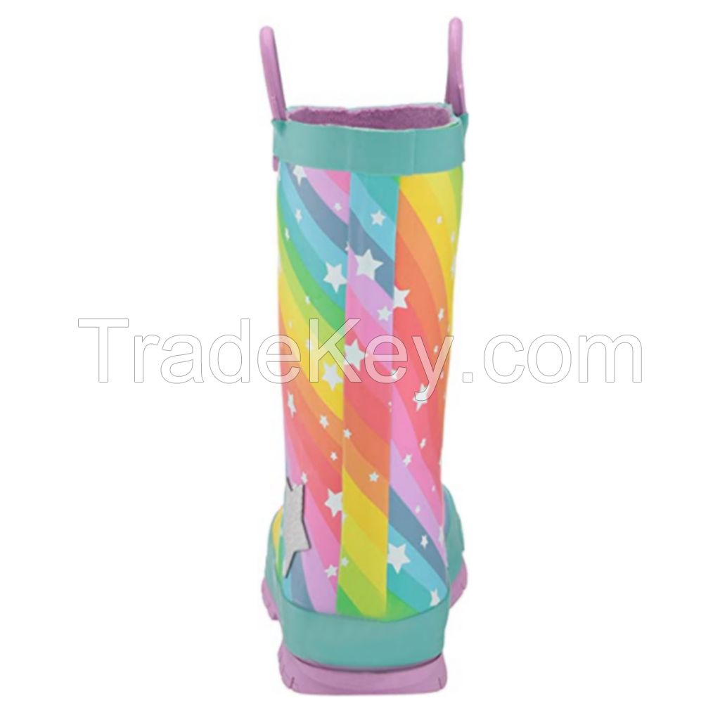 Hot selling  special waterproof chilfren rubber rain boot with handle