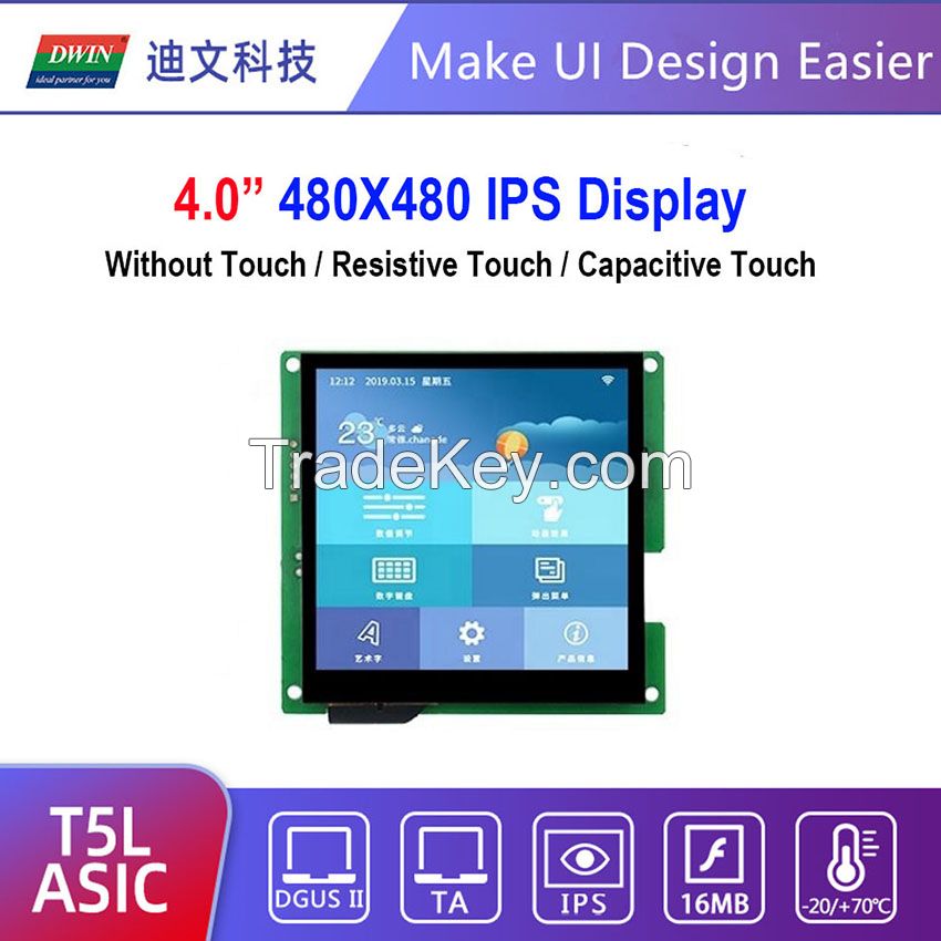 DWIN 4 inch touch panel Smart UART Serial TFT Module 480*480 HMI LCD