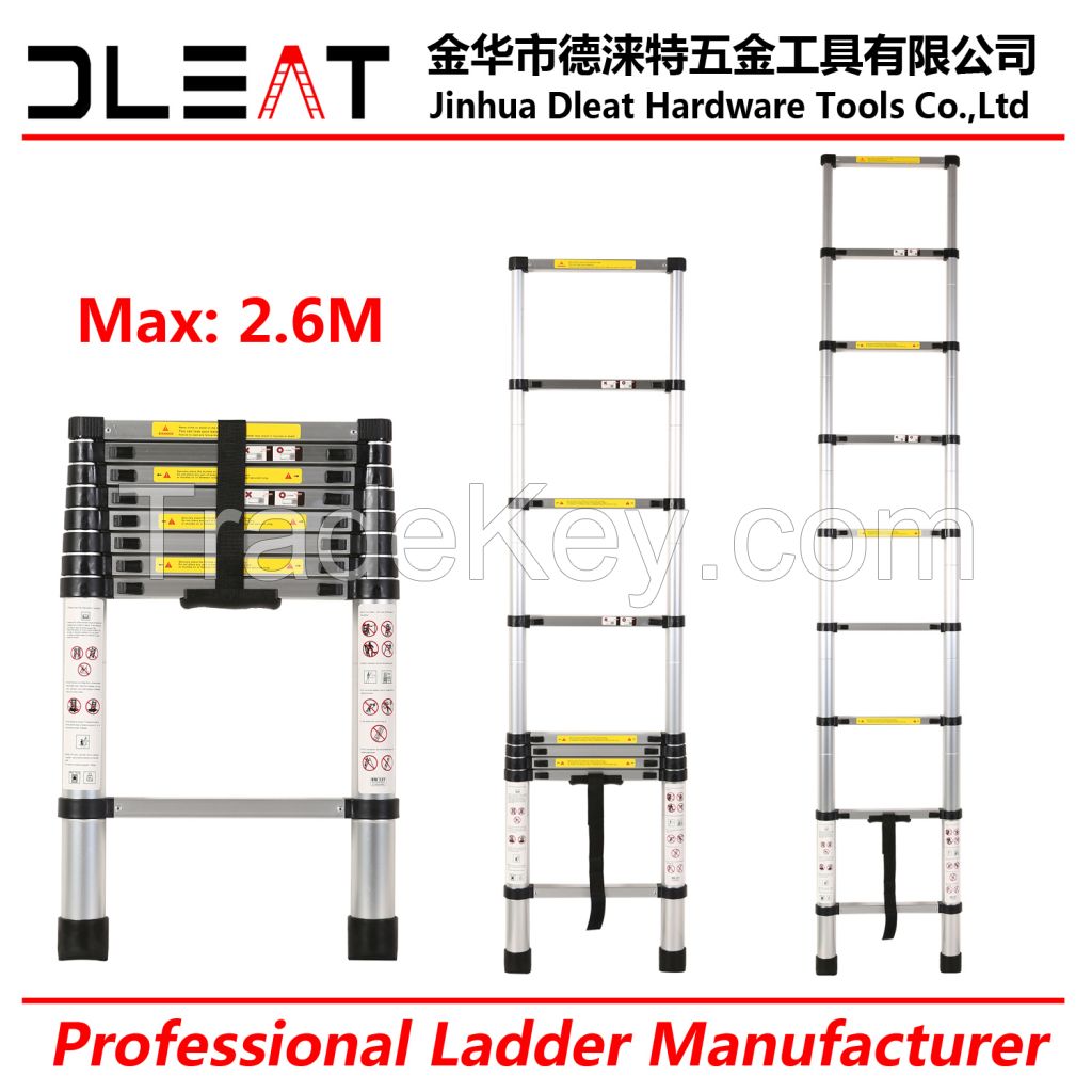 Dleat 2.6m aluminum telescopic ladder