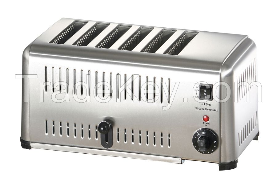 2.5kw toaster 6 slice-pop up/toaster stainless steel