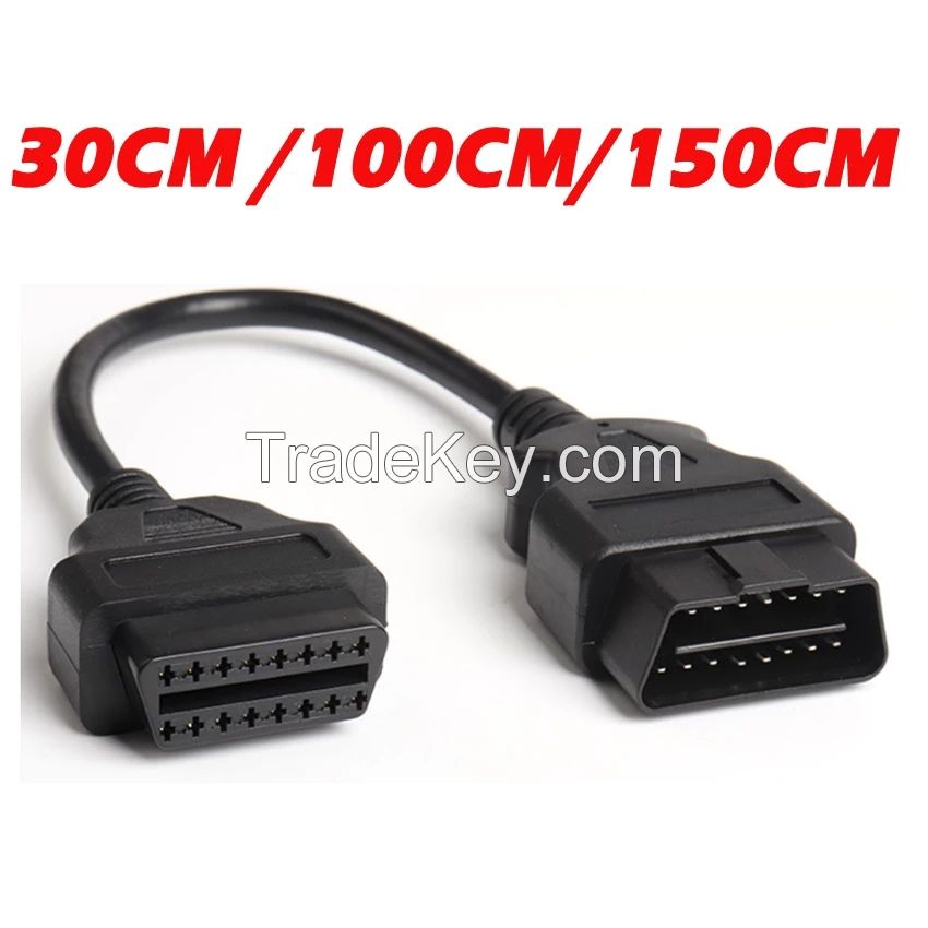 30/100/150/300cm Car OBD2 Extension Cable 16 Pin OBDII OBD 2 EOBD Extend 16pin Female to Male Connector