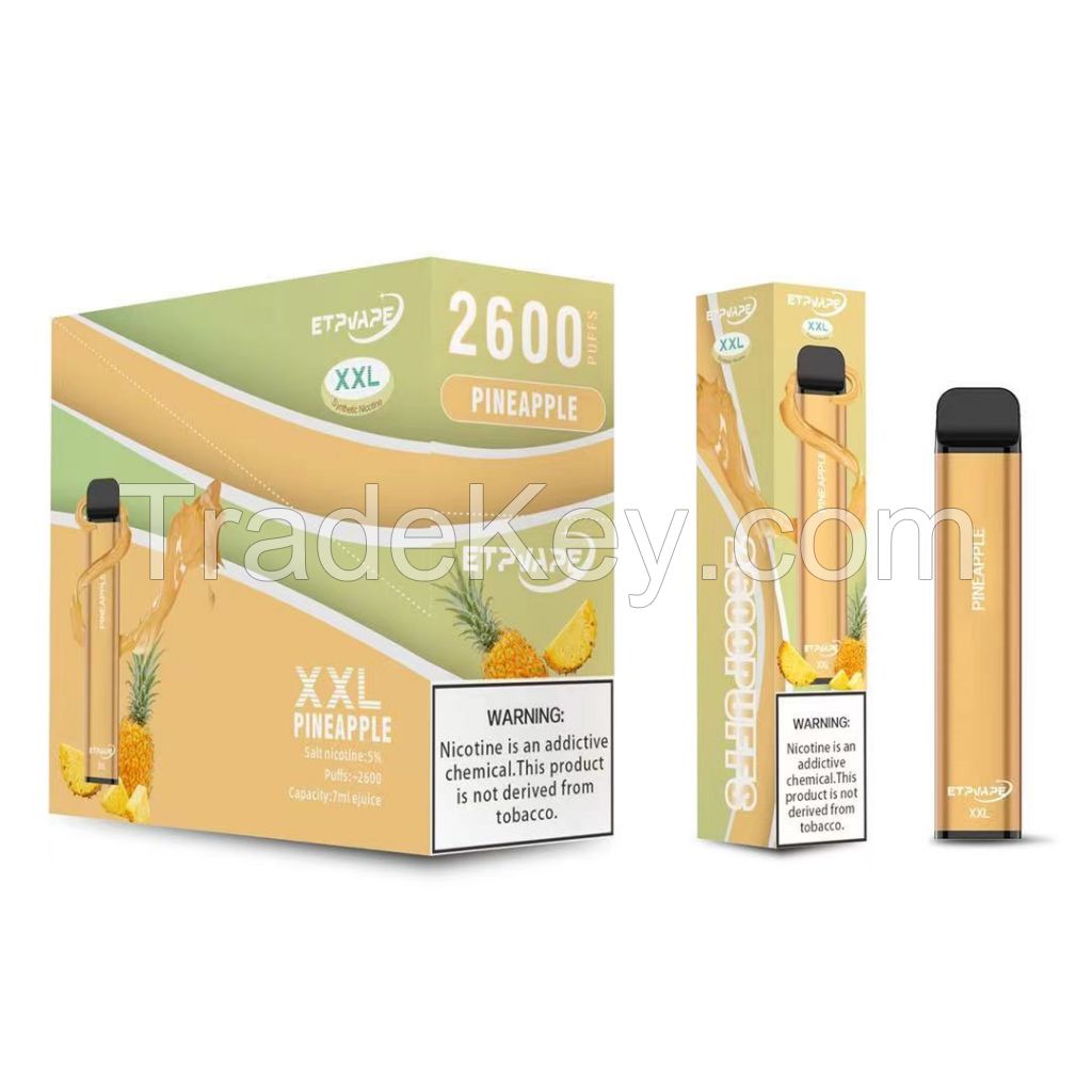 Customized VAPE 2600puffs Synthetic Nicotine