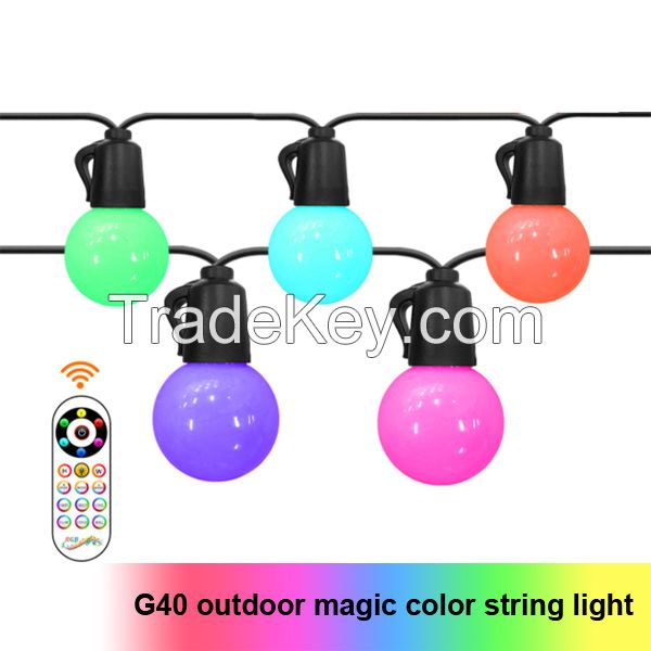 G40 Outdoor Magic Color Light Bulb String Lights