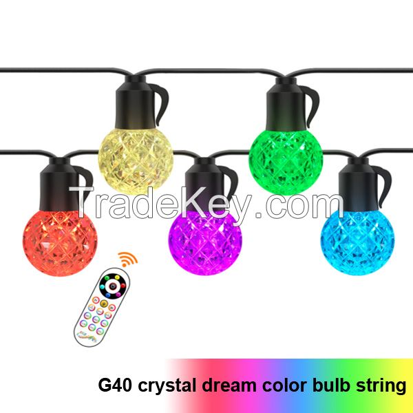 G40 RGB Colorful Outdoor Globe Bulb String Light